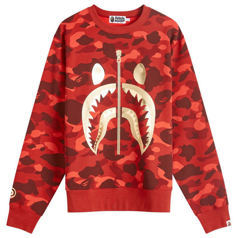 Dukserice BAPE A Bathing Ape Colour Camo Shark Crew Sweat Crvena | 001SWK301003M-RED