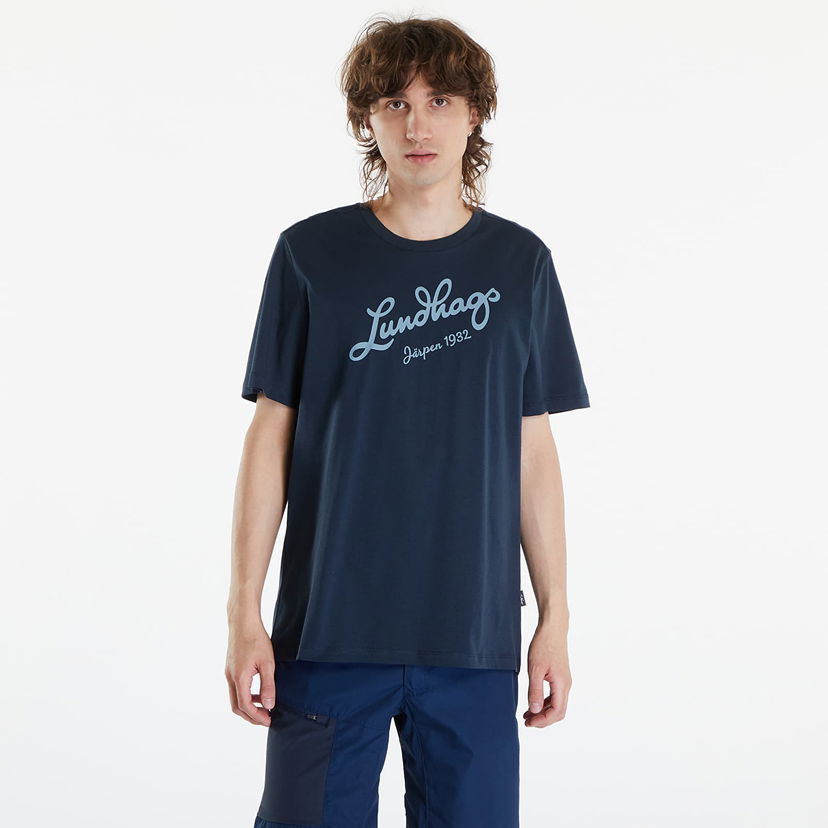 Majica kratkih rukava Lundhags Lundhags Järpen Logo T-Shirt Tamnoplava | 44317-24-75350