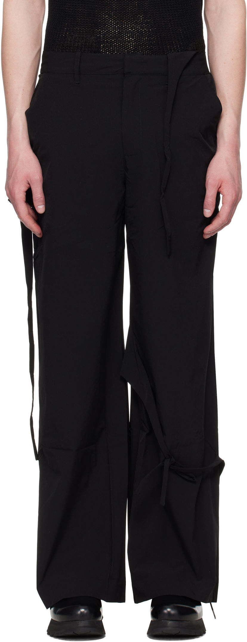 Hlače HELIOT EMIL HELIOT EMIL Lavic Tie Waist Trousers Crna | SS25_M_10_194_BLK01