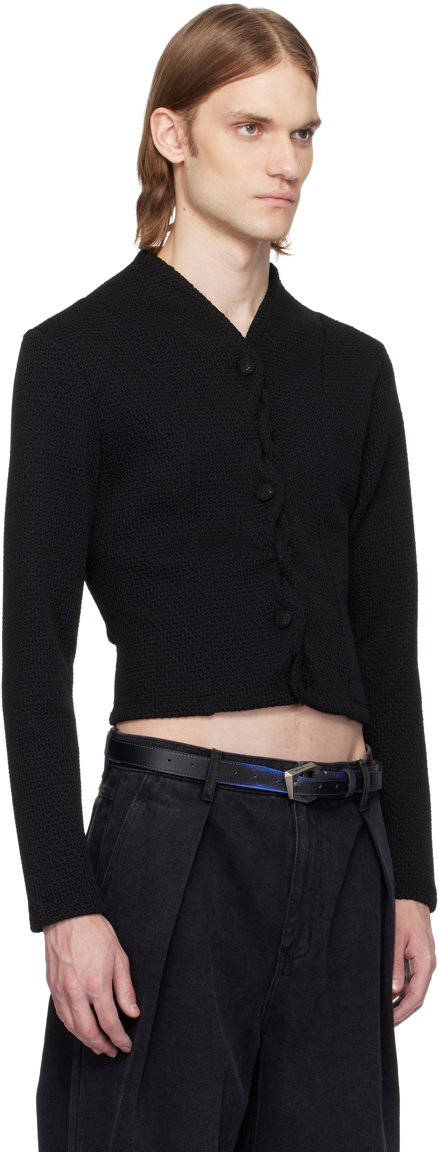 Džemper ADER ERROR ADER error Cropped Cable Knit Cardigan Crna | BO01SSKT0702BK, 1