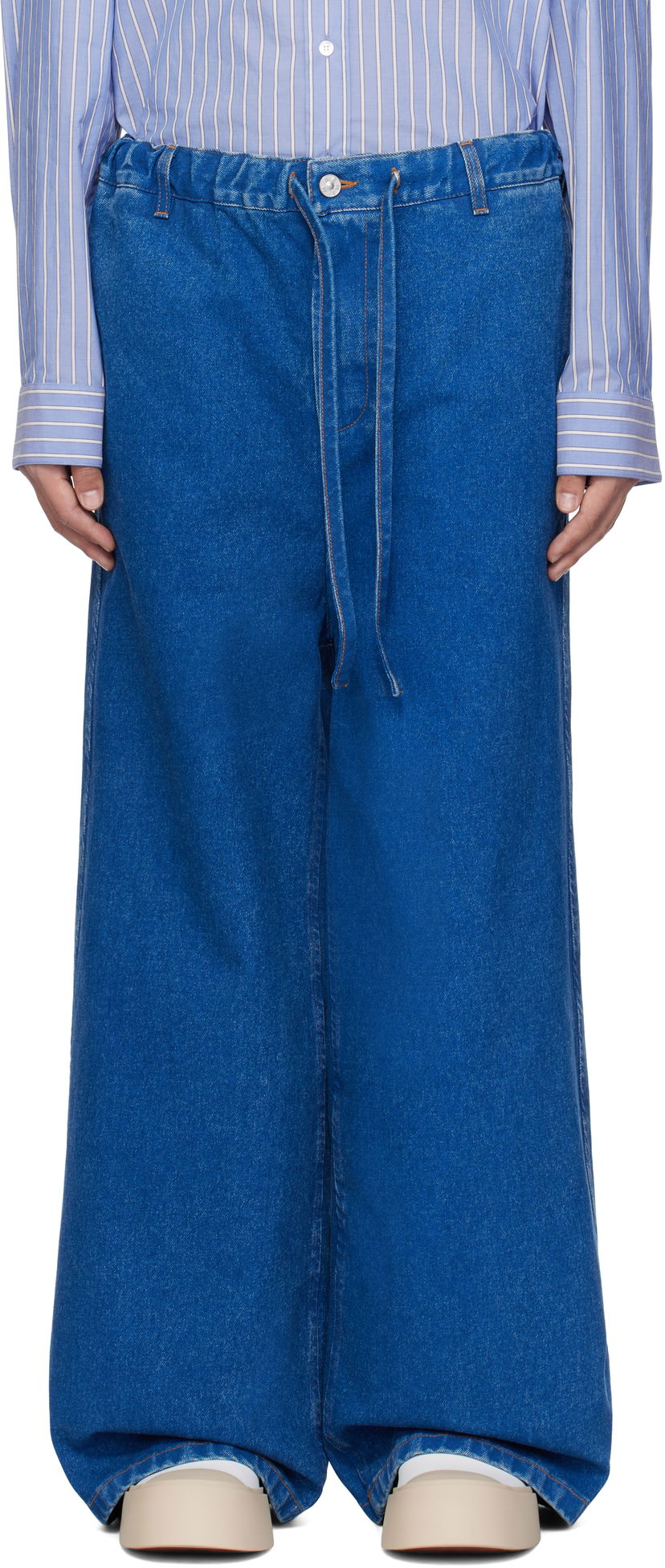Jeans Marni Marni Drawstring Jeans Plava | PUJU0104A0 USCU83