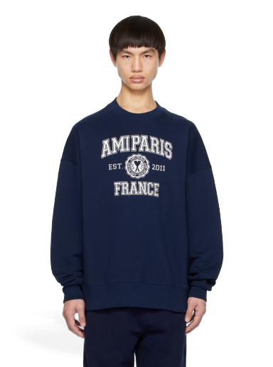 Dukserice AMI Sweatshirt Tamnoplava | USW008.747