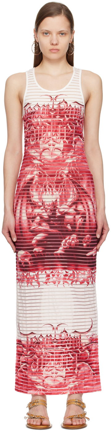 Haljina Jean Paul Gaultier Scoop Neck Graphic Maxi Dress Crvena | 24/25-F-RO158-J544-0130