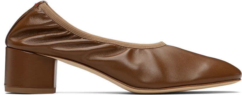 Haljina Aeyde Aeyde Gemma Leather Block Heel Pumps Smeđa | A11-PU0215001222-225