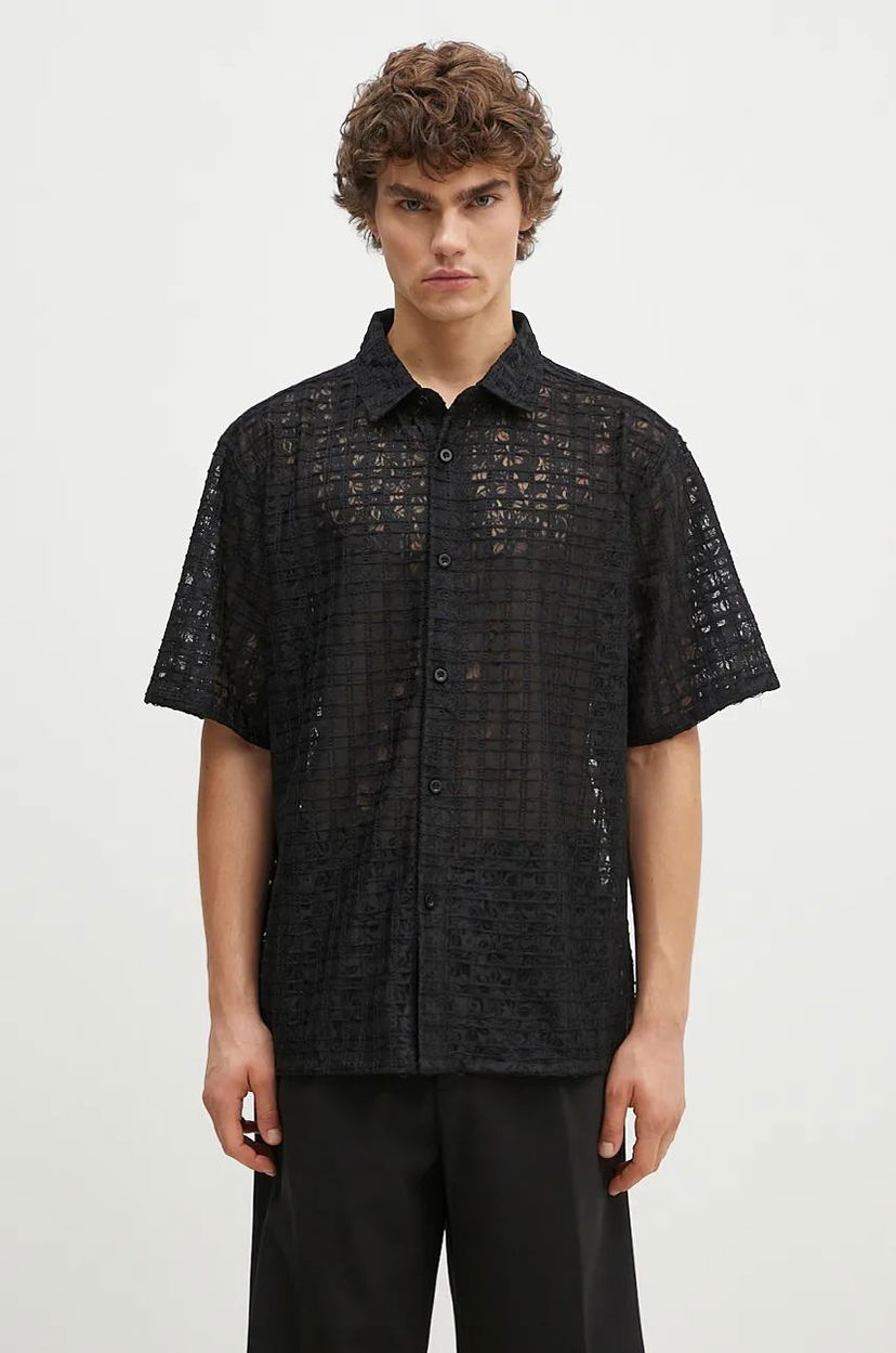 Košulja Pleasures Lacy Button Down Shirt Crna | P24F050