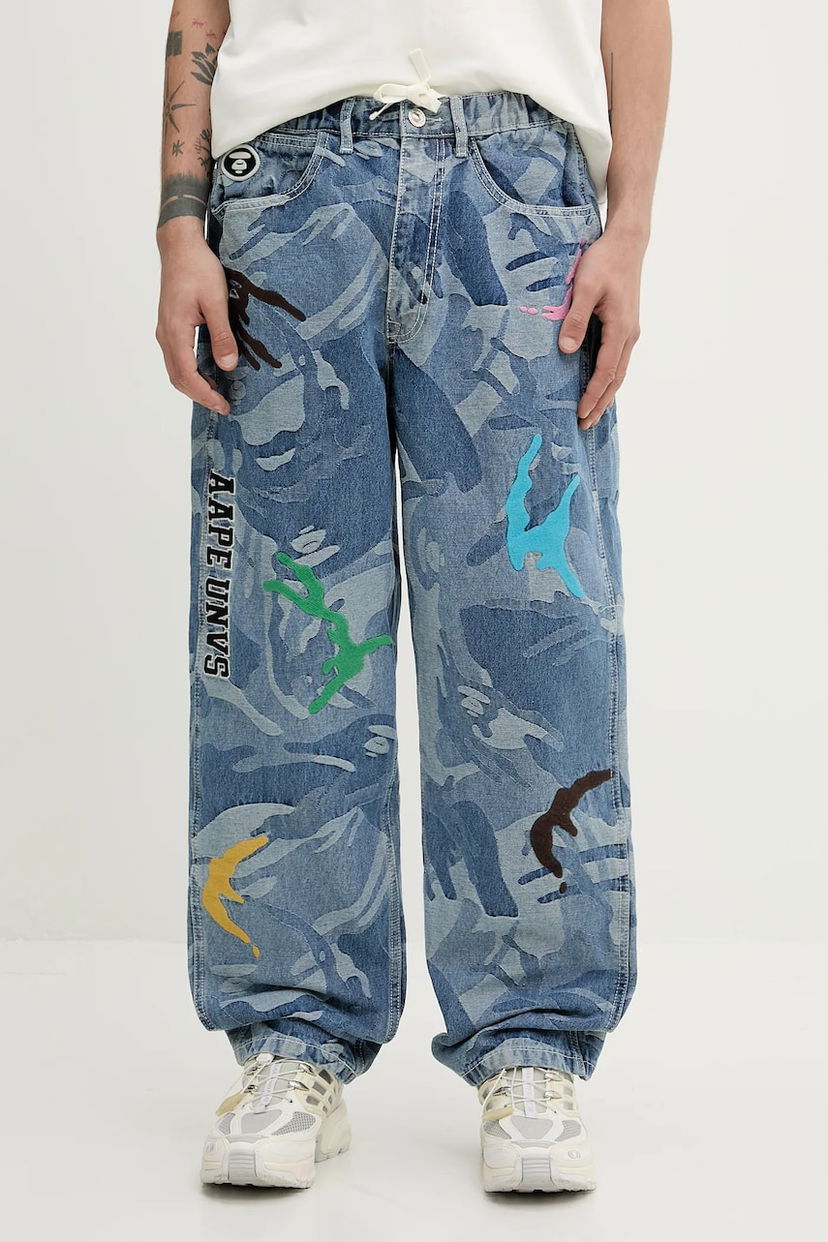 Jeans AAPE by A Bathing Ape AAPE Main Relaxed Fit Jeans Plava | AAPPTMB687XAO