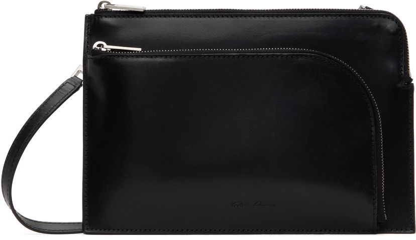 Torba za rame Rick Owens Rick Owens Hollywood Club Leather Pouch Crna | RA01E0620 LGEL