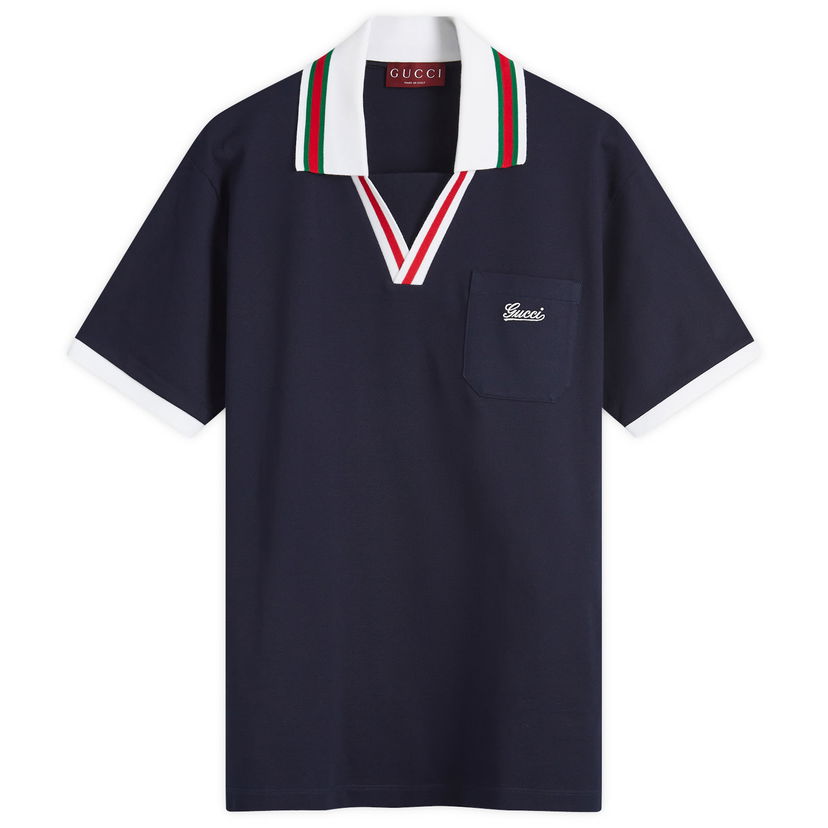 Polo majica Gucci Skipper Collar Logo Tamnoplava | 737667-XJGKV-4560