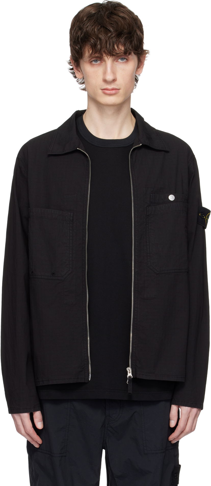 Jakna Stone Island Stone Island Mil-Spec Stretch Ripstop-TC Jacket Crna | K1S15 1200012 S0063