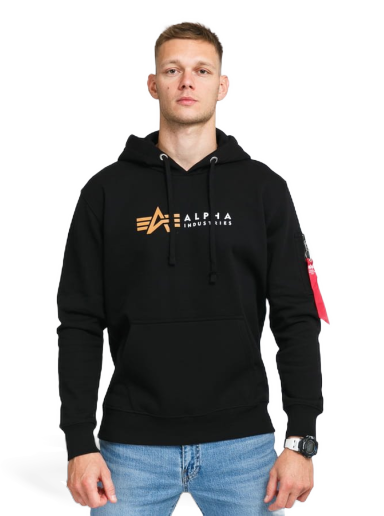 Dukserice Alpha Industries Alpha Label Hoody Crna | 118331 03