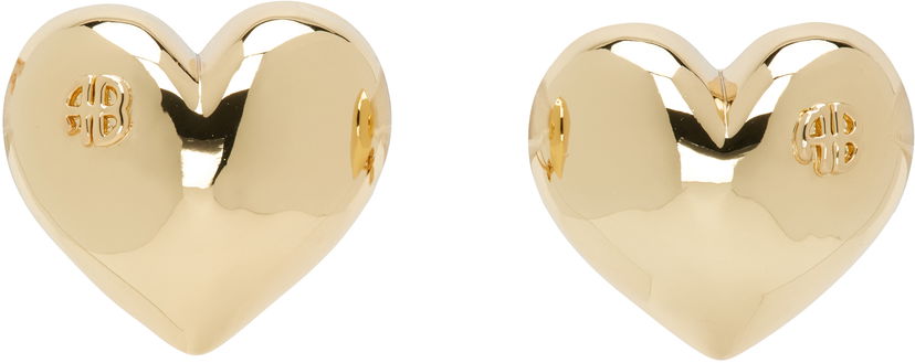 Naušnice Anine Bing ANINE BING Heart Earrings Metalik | A-15-10448-GLD1