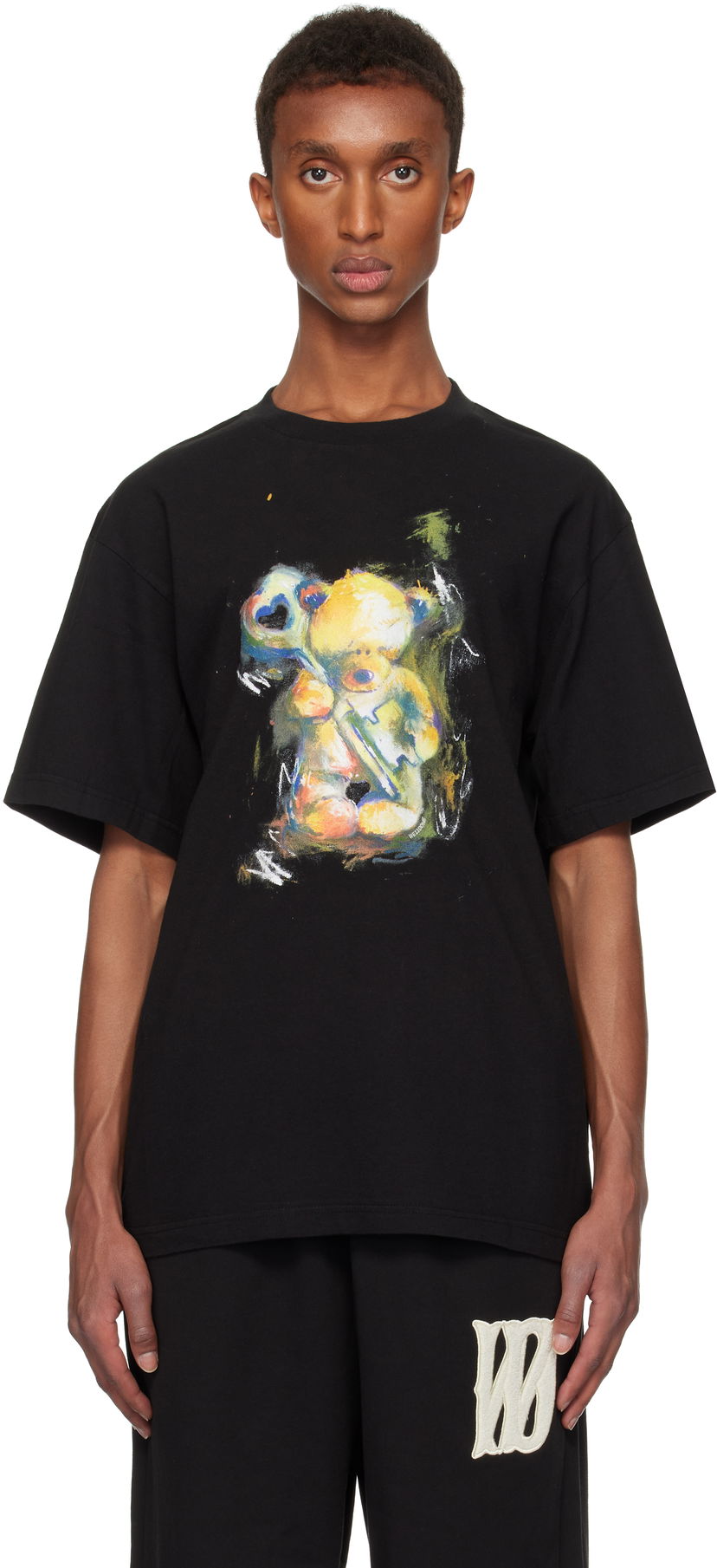Majica kratkih rukava We11done Teddy Bear Print T-Shirt Crna | WD-TT3-24-752-U-BK