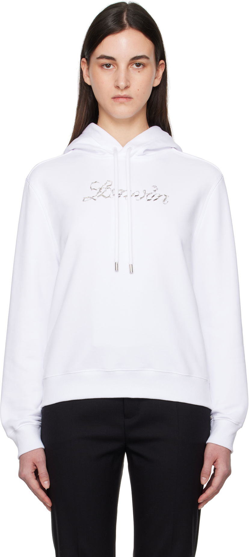 Dukserice LANVIN Lanvin Bead Embroidered Hoodie Bijela | RW-HO9003-J176-P25