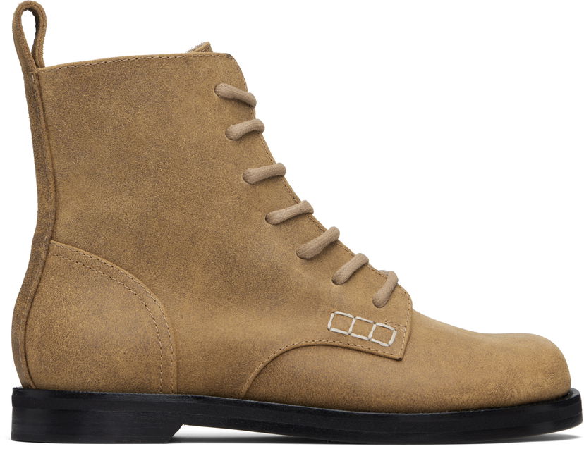 Tenisice i cipele JW Anderson JW Anderson Suede Lace-Up Ankle Boots with Contrast Stitching Bež | BT0107-LA0319