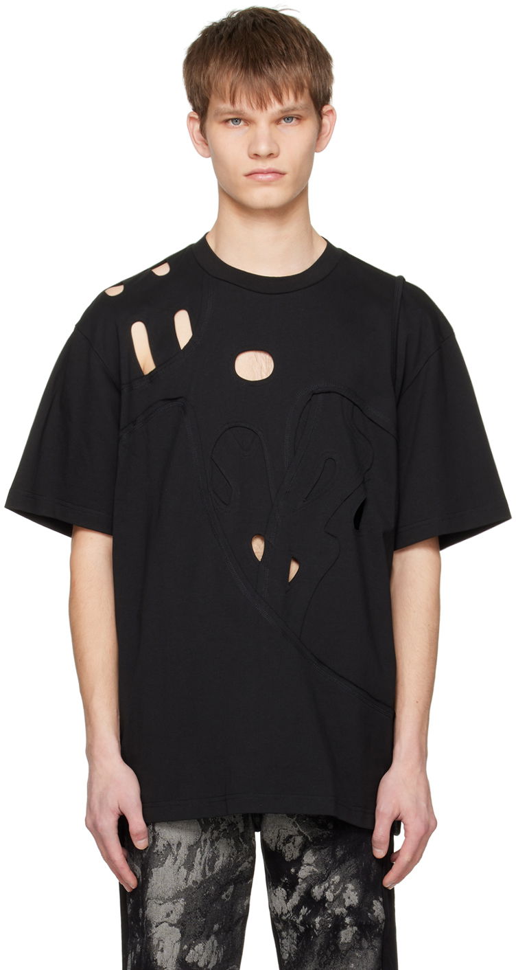 Majica kratkih rukava Feng Chen Wang Feng Chen Wang Cutout T-Shirt Crna | FUS15TS01B
