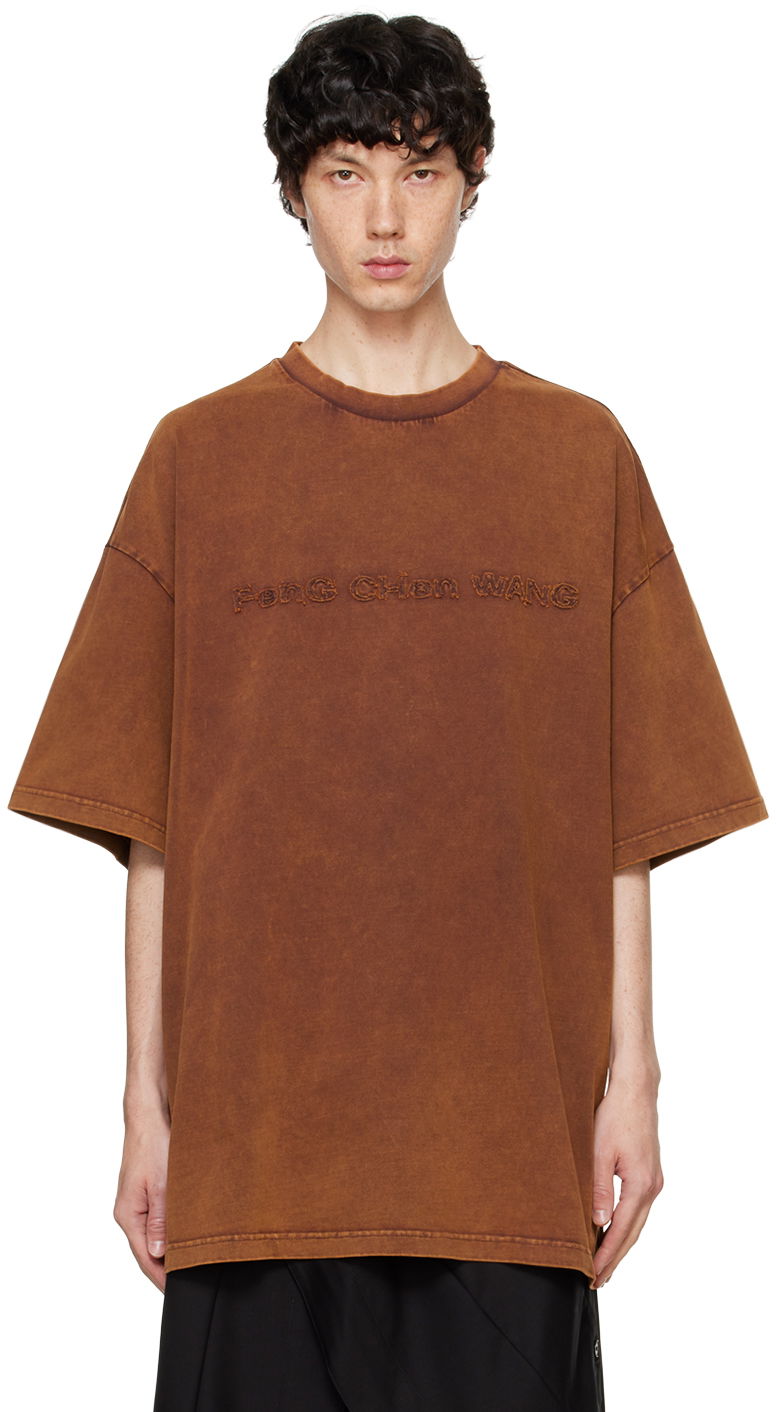 Majica kratkih rukava Feng Chen Wang Feng Chen Wang Washed Logo T-Shirt Smeđa | FUF18TS07
