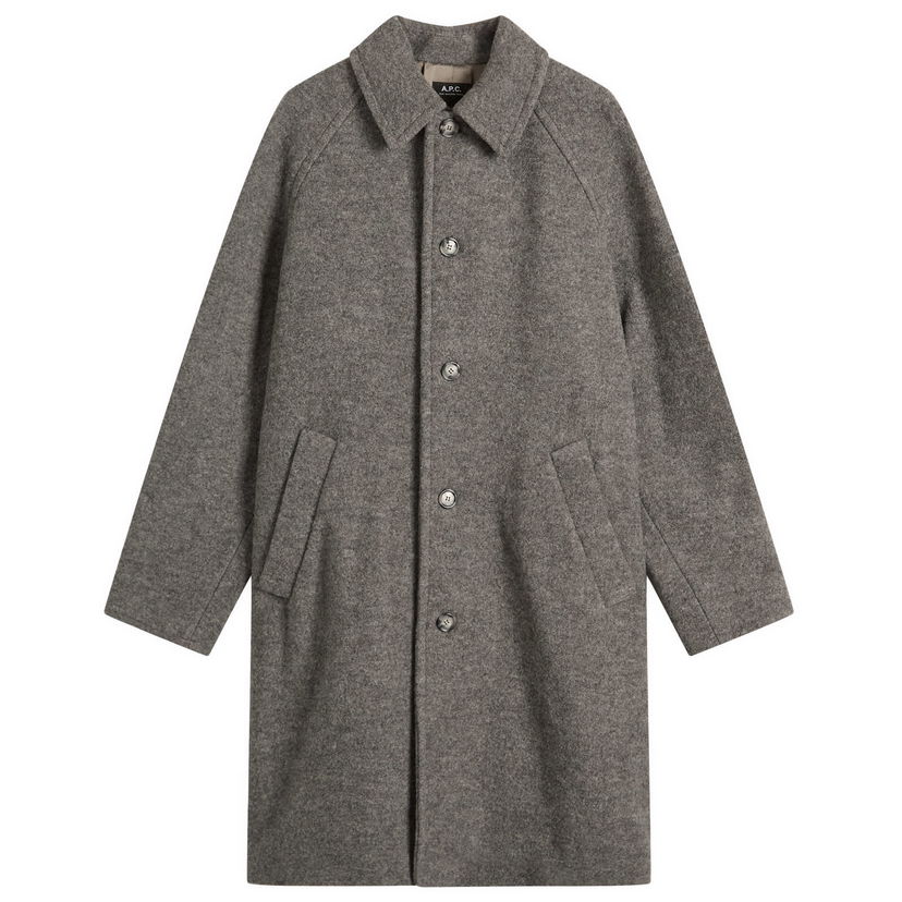 Kaputi A.P.C. A.P.C. Gaston Felted Wool Overcoat, Size Small Siva | WVBEH-H01516-PLA