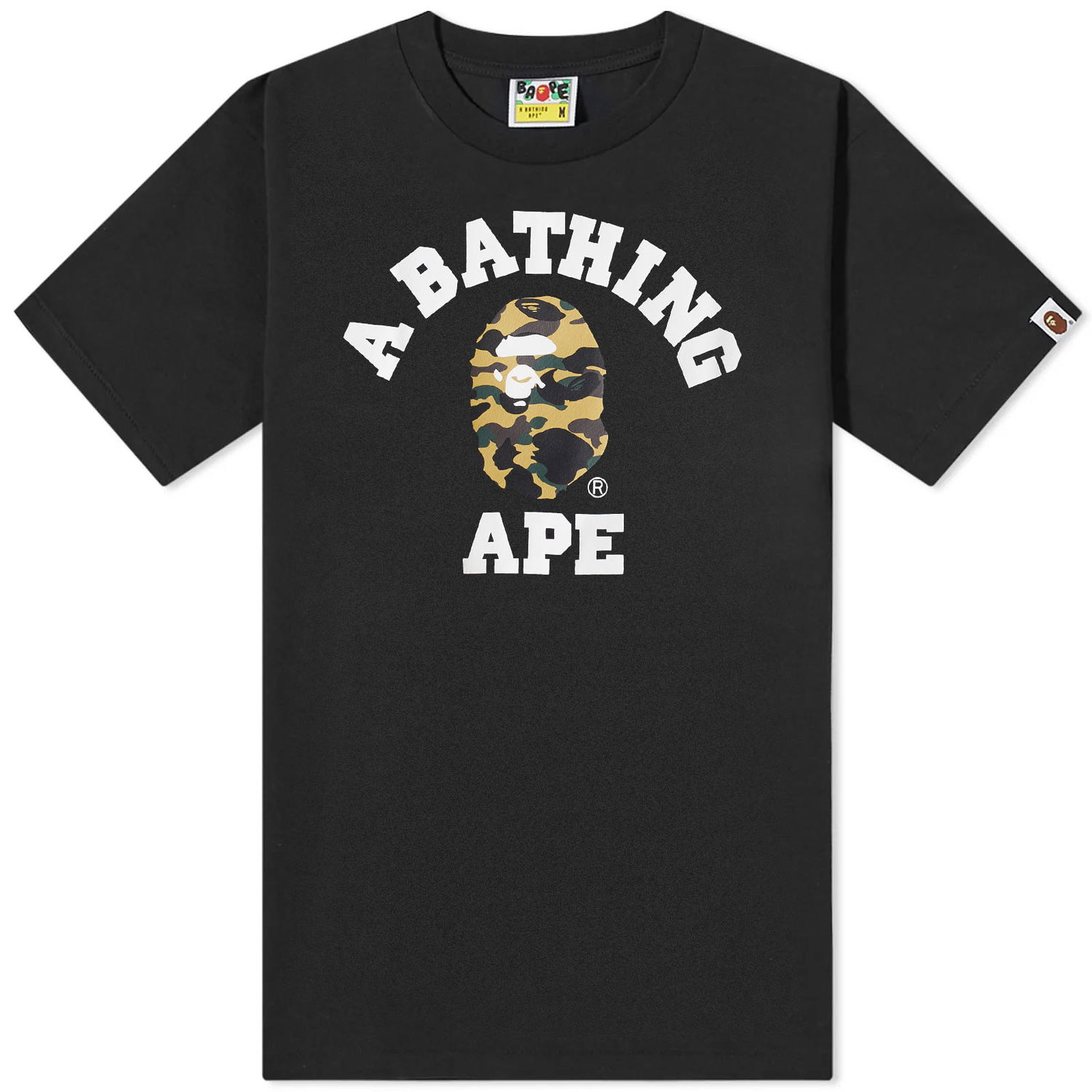 Majica kratkih rukava BAPE 1St Camo College T-Shirt Black/Yellow Crna | 001TEJ301010M-BLKYLW, 0