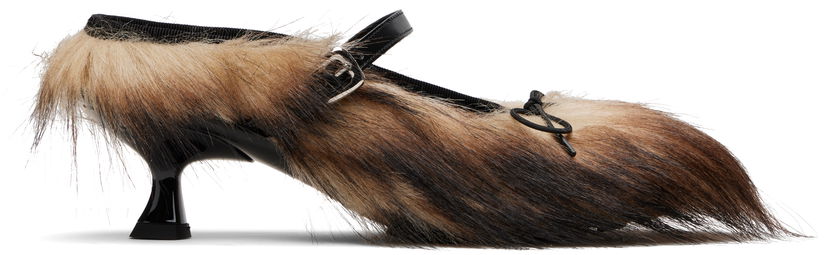 Njega cipela Simone Rocha Simone Rocha Faux Fur Grip Mule Heels Smeđa | HBG1 1255