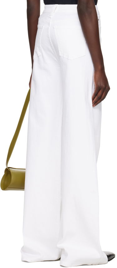 Jeans Khaite Dane High-Waisted Wide-Leg Flared Stretch Jeans Bijela | 1170902100, 2