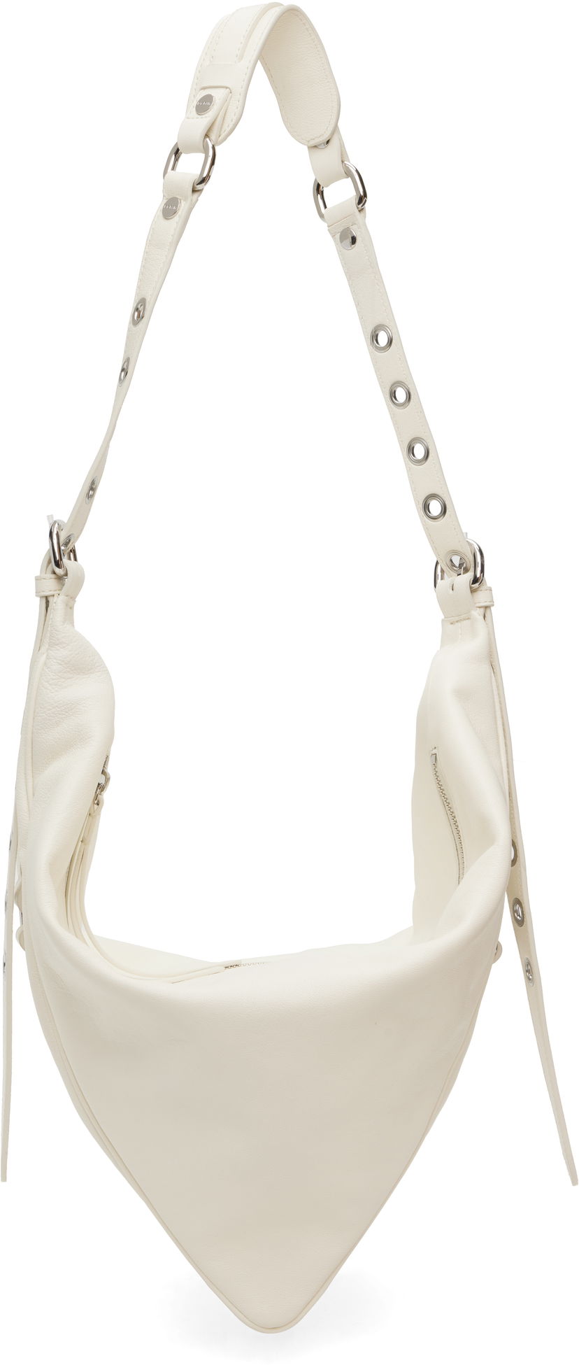 Torba za rame BY FAR BY FAR Trayana Washed Leather Shoulder Bag Bijela | MWBSB063LL034WH020PL