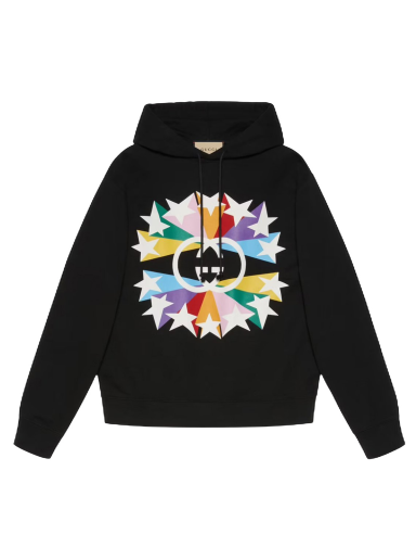 Dukserice Gucci Interlocking G Star Burst Print Cotton Hoodie Crna | 646953 XJDNJ 1082