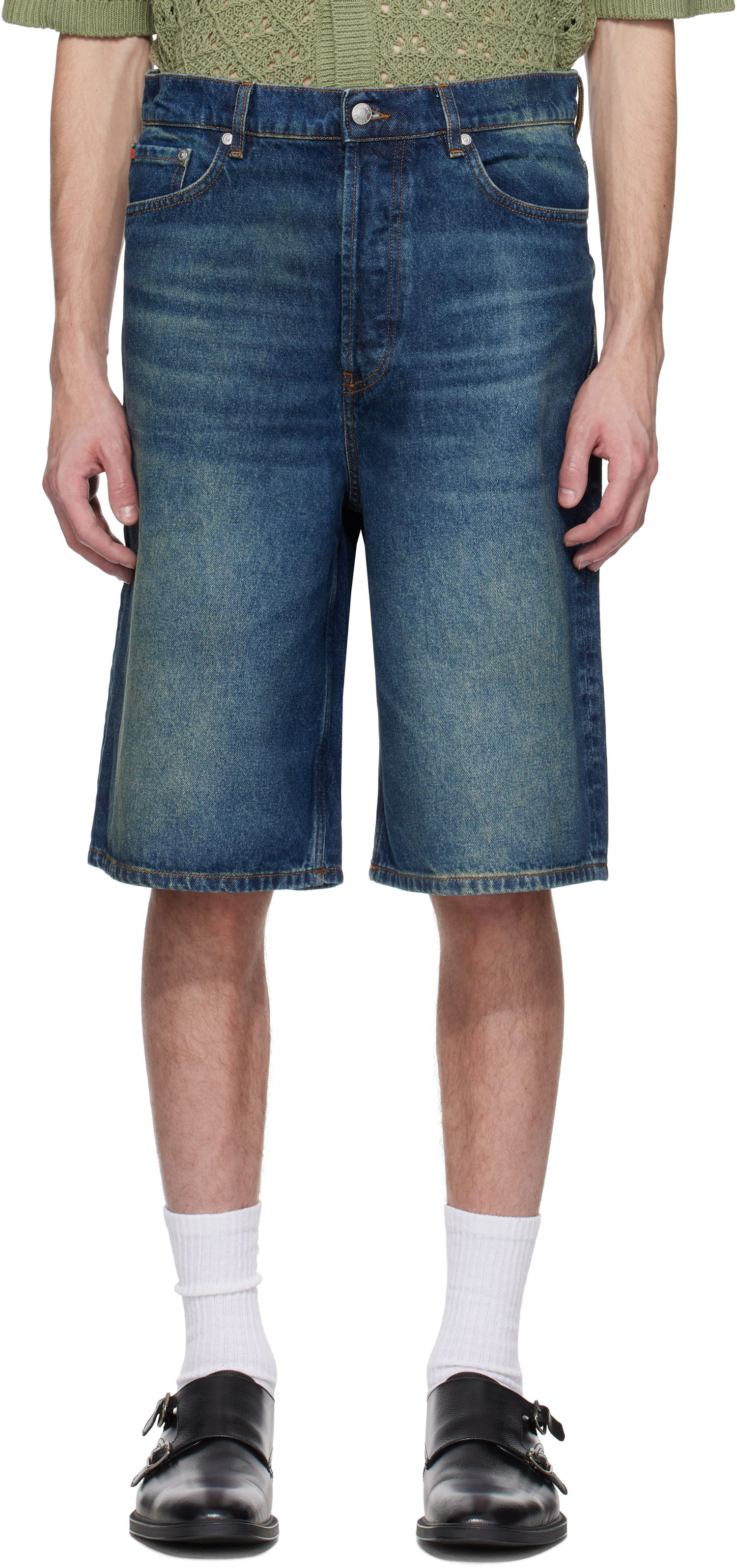 Kratke hlače BOSS Hugo Logo Patch Denim Shorts Plava | 50537732, 0