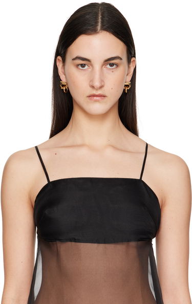 Naušnice FERRAGAMO Ferragamo Gancini Earrings Metalik | 780397, 2