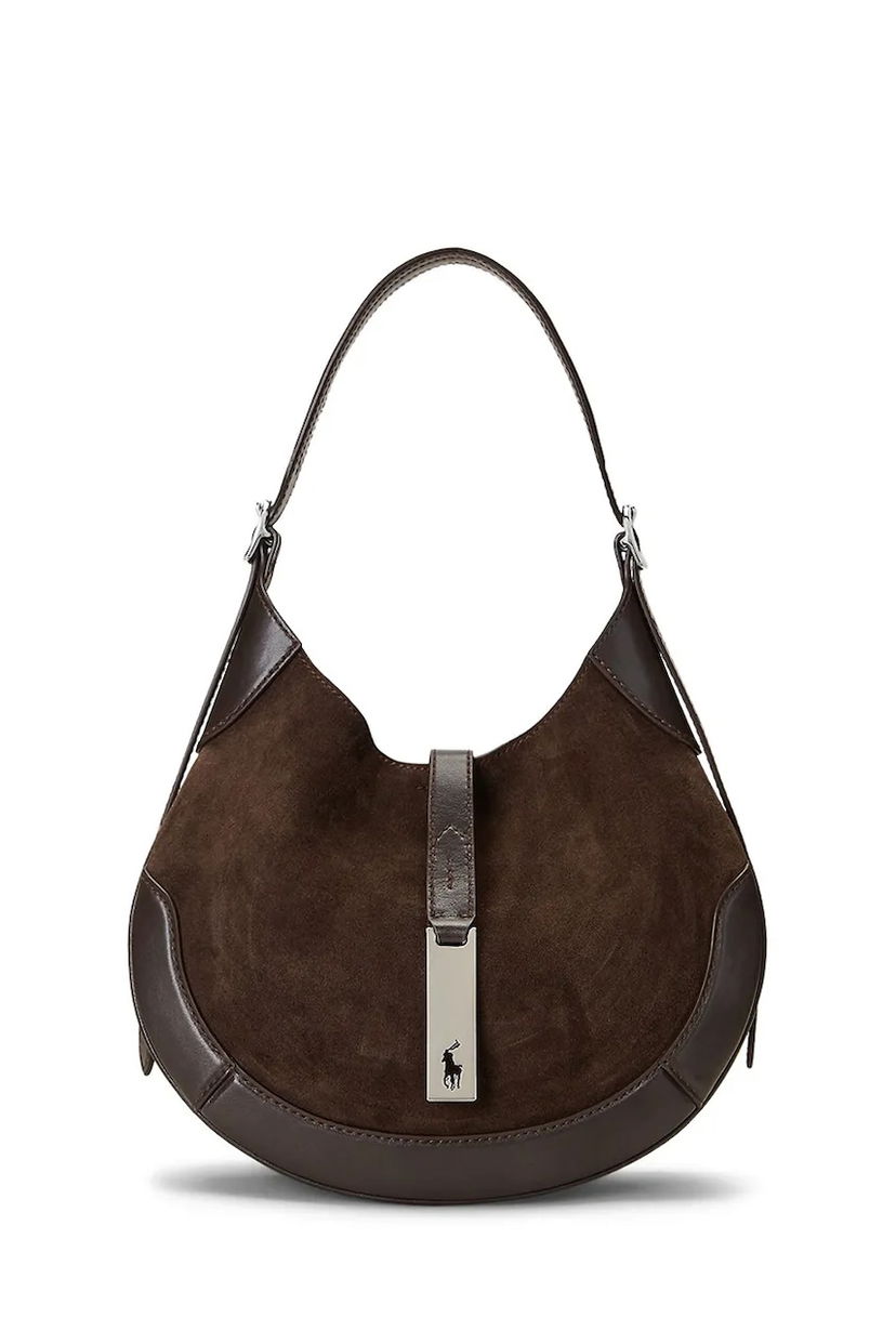 Ručna torbica Polo by Ralph Lauren Suede Handbag Smeđa | 428945972