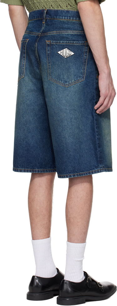 Kratke hlače BOSS Hugo Logo Patch Denim Shorts Plava | 50537732, 2