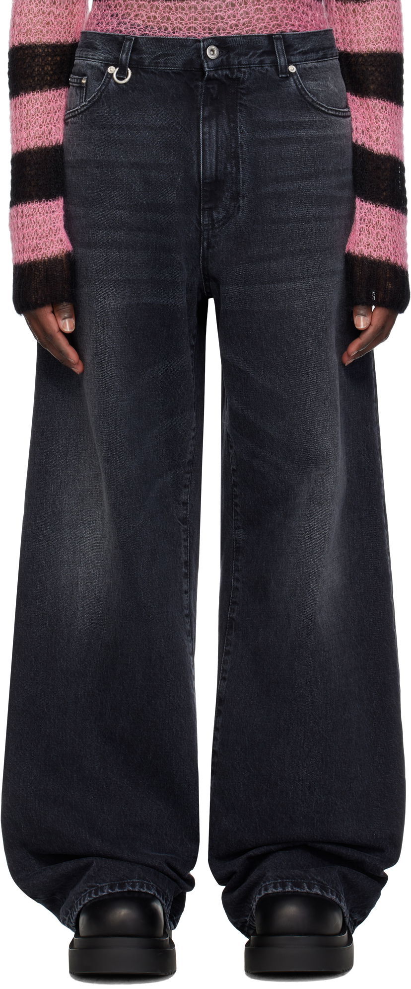 Jeans We11done We11done Oversized Jeans Crna | WD-DP0-25-397-M-BK