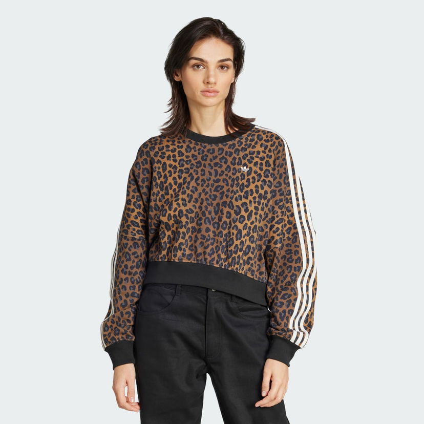 Dukserice adidas Performance Leopard Crewneck Sweatshirt Smeđa | JW7303