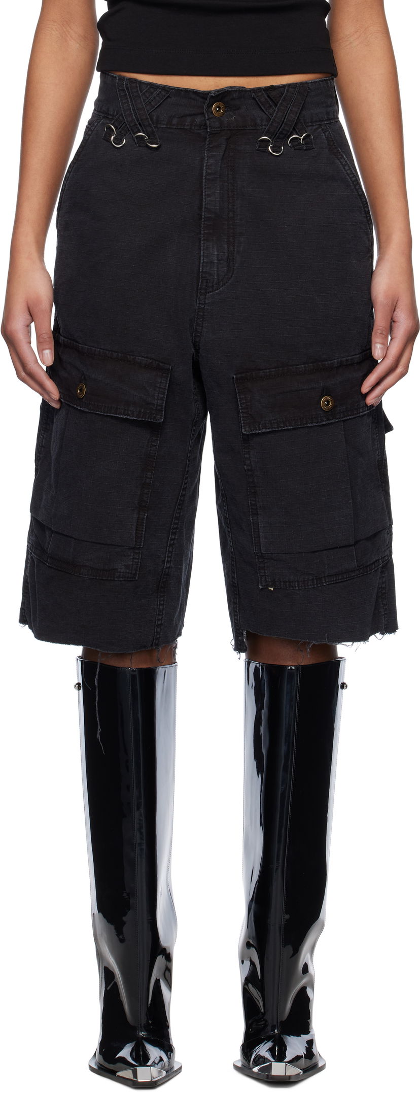Kratke hlače We11done We11done Military Vintage Shorts Crna | WD-PT0-25-235-W-BK