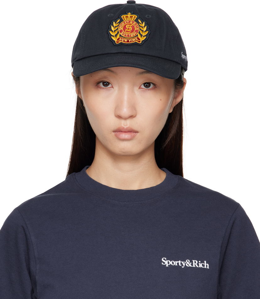 Kapa Sporty & Rich Sporty & Rich 'NY' Crest Cap Tamnoplava | AC040602234BL106