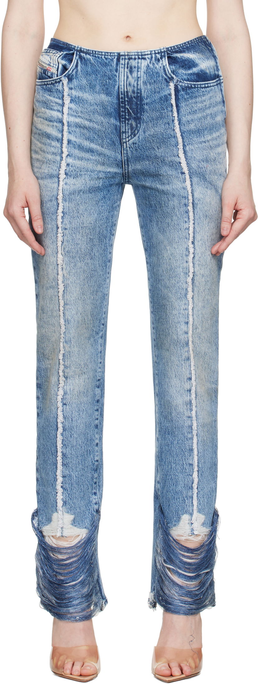 Jeans Diesel Diesel D-Ginna-FSG Straight Leg Jeans Plava | A17934 0CMBM