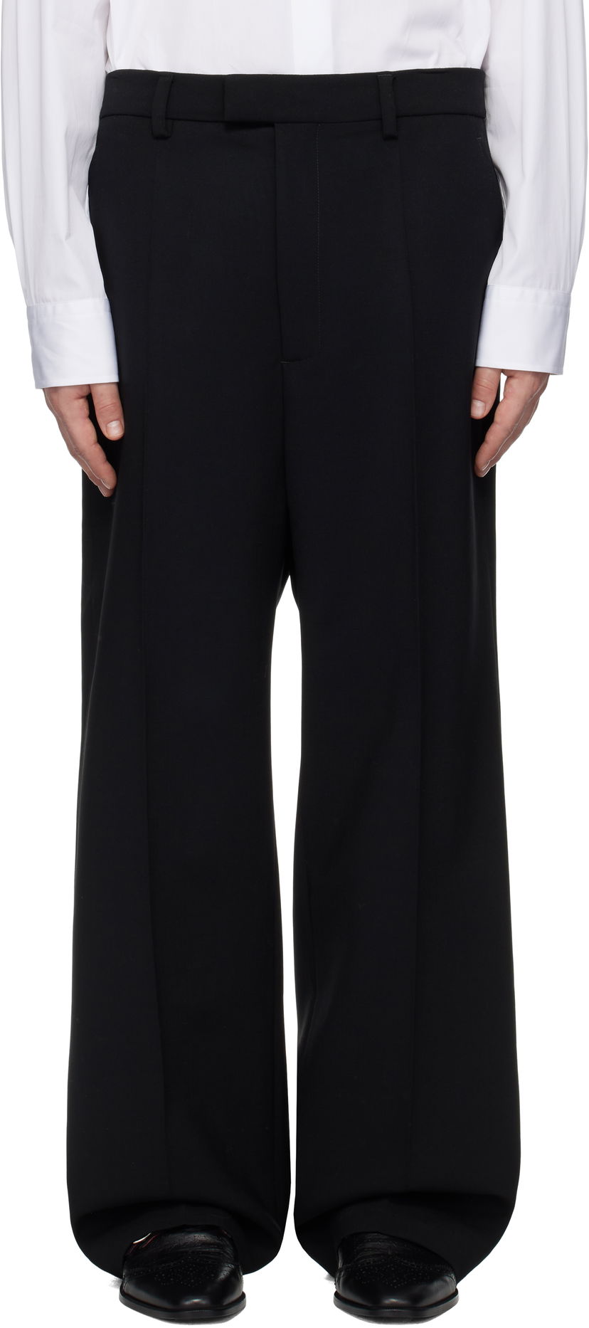 Hlače VETEMENTS Tailored Wide-Leg Trousers Crna | UA66PA400B