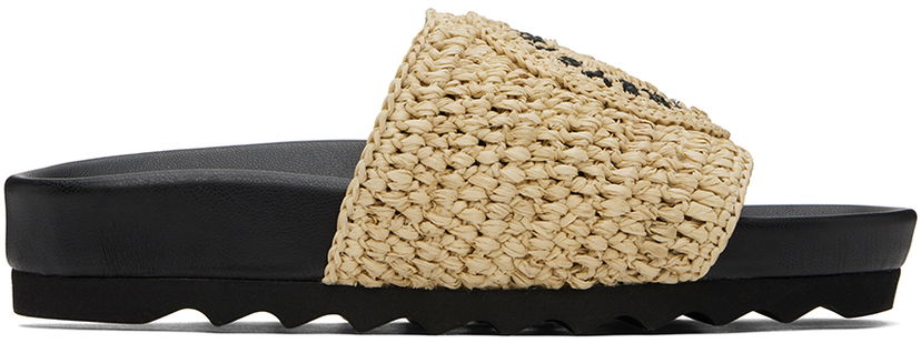 Tenisice i cipele Stella McCartney Elyse Raffia Logo Slides Crna | 810387AFACL0