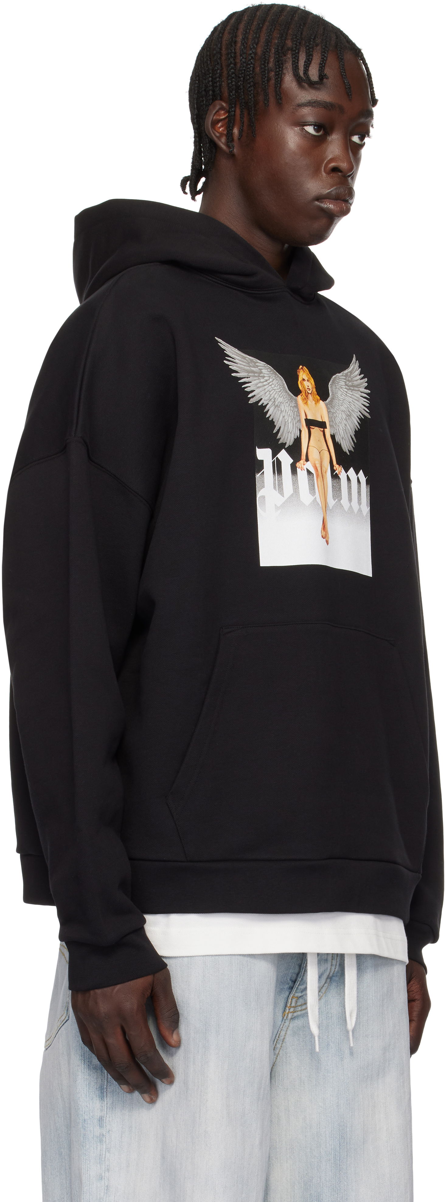 Dukserice Palm Angels Pin Up Print Hoodie Crna | PMBB155S25FLE0031003, 1
