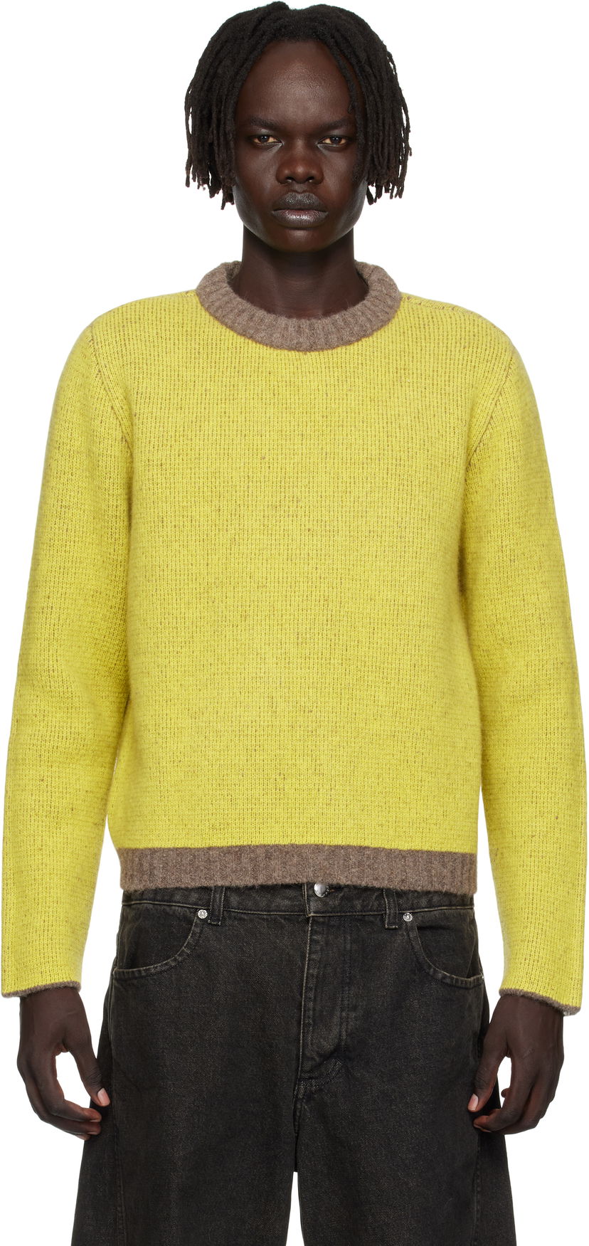 Džemper Eckhaus Latta Eckhaus Latta Yak Crewneck Sweater Žuta | 8258-EL-PF25-F