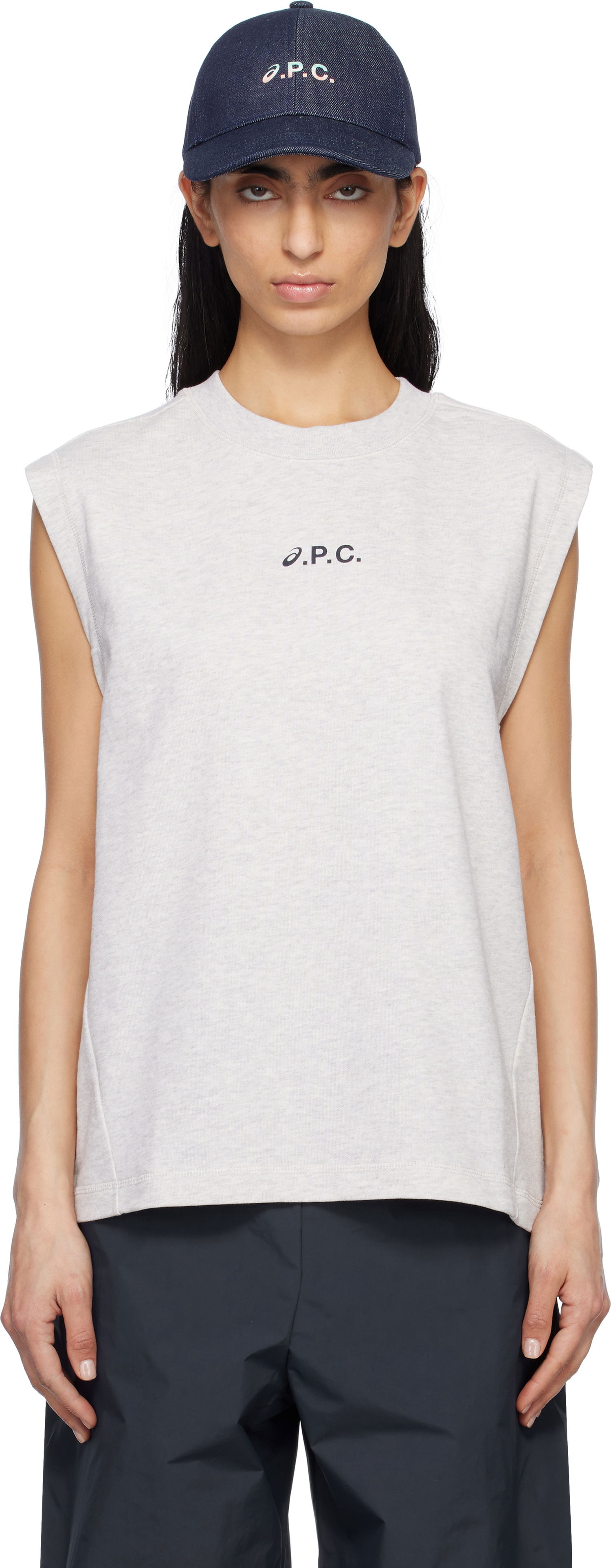 Majica bez rukava A.P.C. A.P.C. ASICS Edition Sky Sleeveless Tank Top Tamnoplava | COGWV-M26455, 0