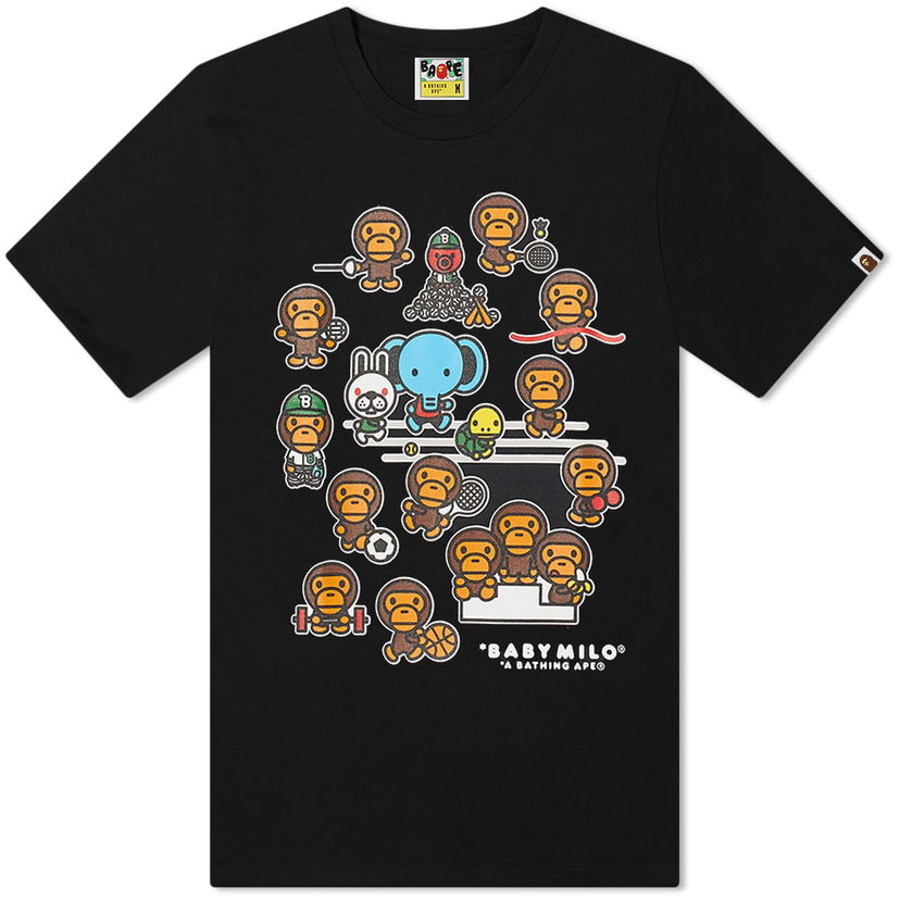 Majica kratkih rukava BAPE Tokyo Baby Milo Multi-Sport Character T-Shirt Crna | 002TEH701001F-BLK