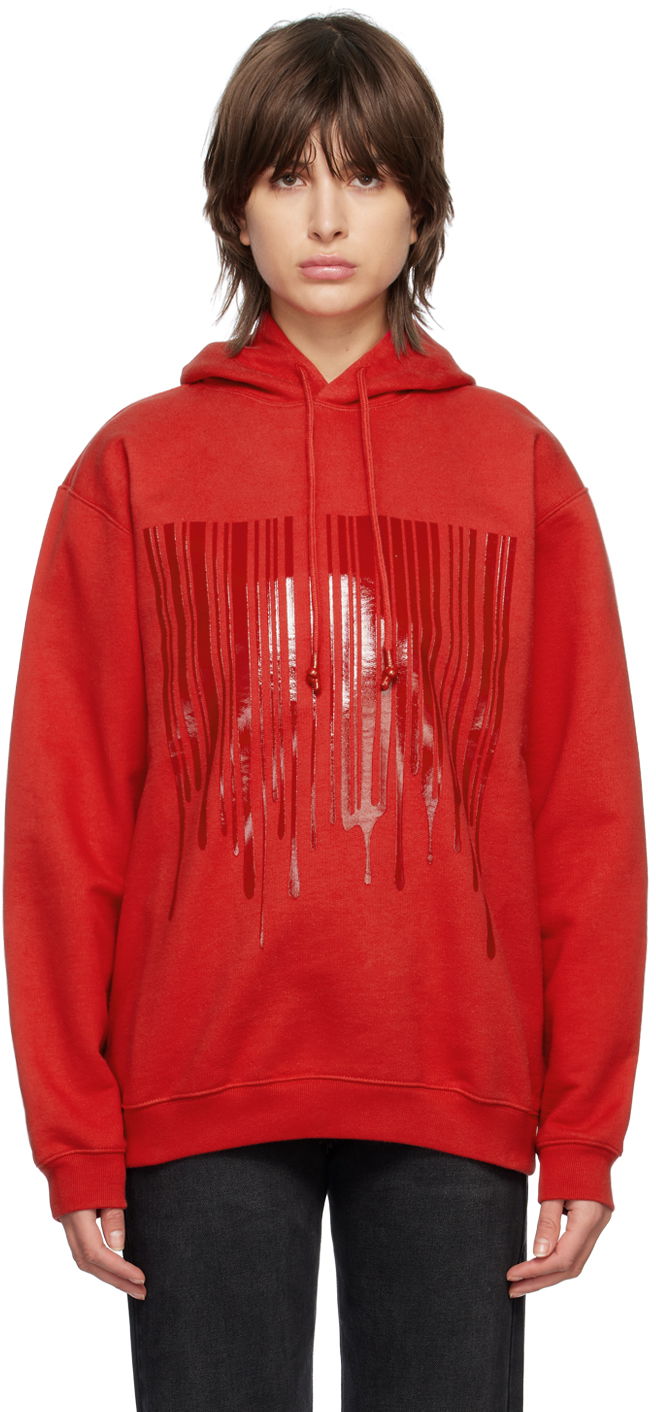 Dukserice VETEMENTS Dripping Barcode Graphic Hoodie Crvena | VL16HD440R