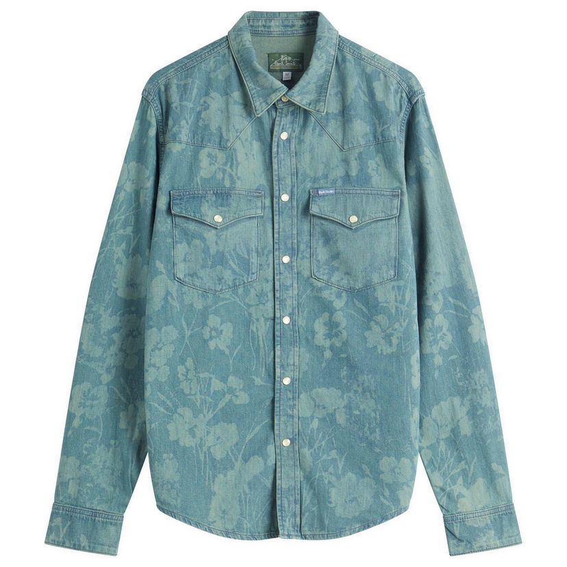 Košulja Paul Smith Paul Smith x Lee Jacquard Denim Western Shirt, Size Large Plava | M1R-WEST-PDENSH-34