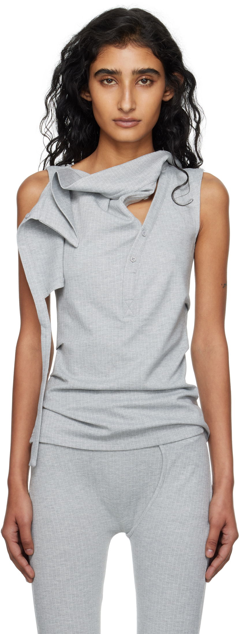 Majica bez rukava Ottolinger Ottolinger Ada Sleeveless Pinstripe Top Siva | 102-106004-02