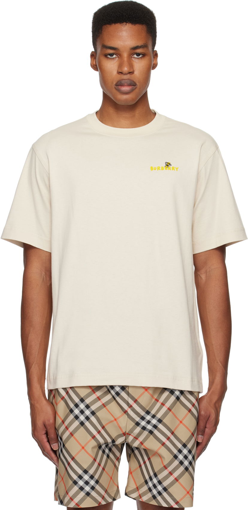Majica kratkih rukava Burberry Flocked Logo T-Shirt Bijela | 8102736