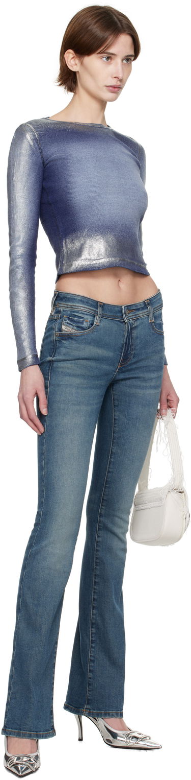 Džemper Diesel T-Banes-Nc-Q1 Cropped Ribbed Long Sleeve T-Shirt Plava | A16773 0NJBH, 3