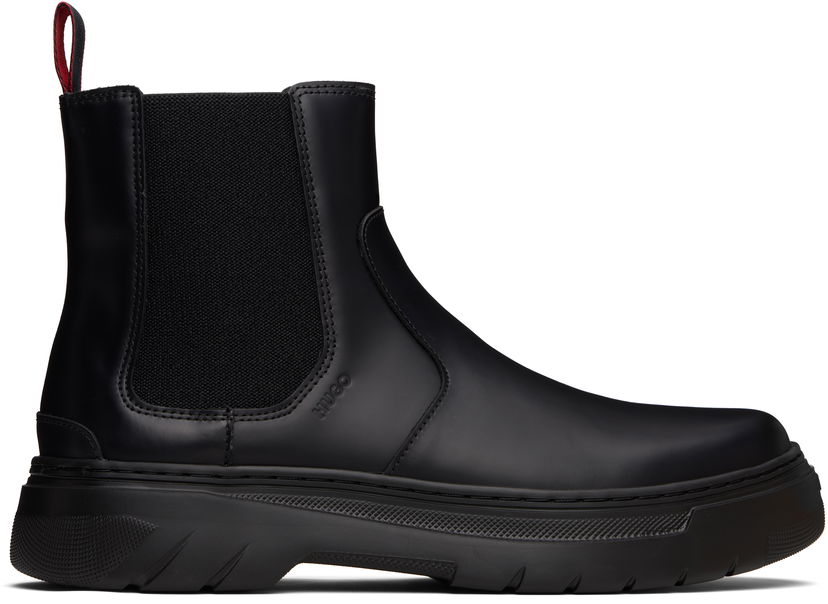 Tenisice i cipele BOSS Embossed-Logo Chelsea Boots Crna | 50543764