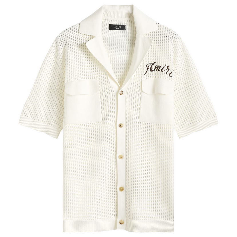 Košulja AMIRI Amiri Short Sleeve Mesh Polo Shirt Bijela | AMKNIR1011-295