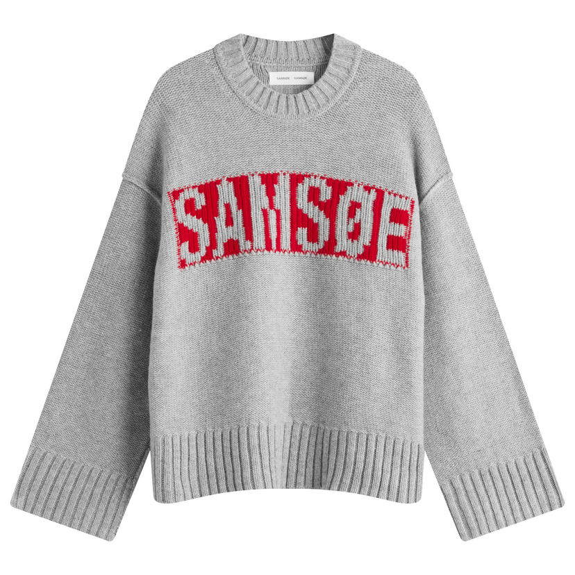 Džemper Samsoe Samsoe Samsøe Samsøe Sakeiku Logo Knit Jumper Siva | F25300175-CLR000337