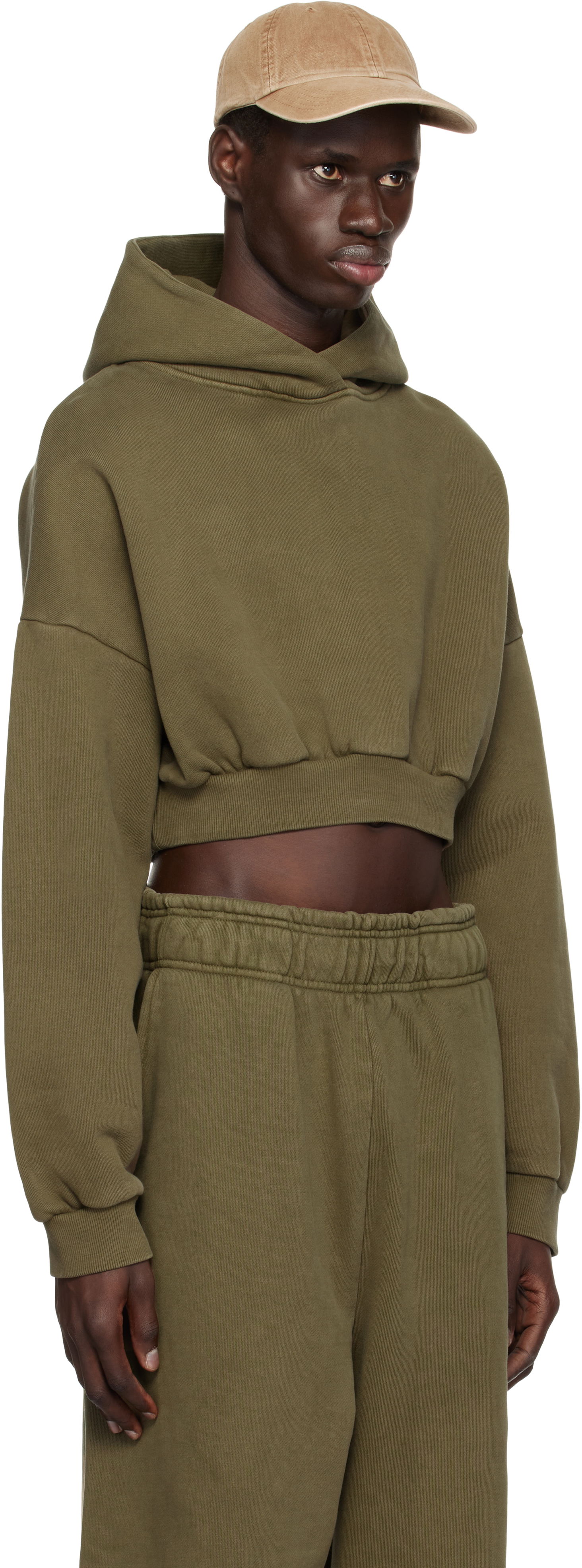 Dukserice Entire Studios Entire Studios Cropped Heavy Hoodie Zelena | ES2392MI, 1